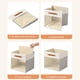 thumbnail image 4 of Caja plegable de tela para almacenar | Organizador de poliéster para armario, armario, dormitorio – beige, gris – 13x13x13 pulgadas | Manijas reforzadas, impermeables, fácil de limpiar | Esenciales, 4 of 6