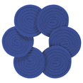 thumbnail image 2 of Haosy Set of 6 Drink Woven Coaster with Holder Heat Resistant Non-Slip Bar Coasters 4 Inches Dark Blue, 2 of 7