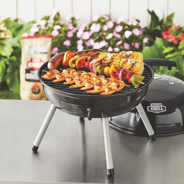 Expert Grill 14.5'' Steel Portable Charcoal Grill, Black 