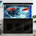thumbnail image 3 of Ice and Snow Background Aquarium Background, 3D Image of Underwater Fish Tank Decoration, Cavern Greeneryterrarium Background 48X20IN with 10 EVA Double-Sided Tape, 3 of 7