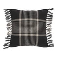 thumbnail image 2 of Eston Black Tan Plaid Pillow 12x12, 2 of 6