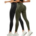 thumbnail image 2 of Garbnen 2 Pack Women Leggings High Waisted Seamless Women's Yoga Pants Compression Sports Gym Workout Leggings for Women Green S, 2 of 3
