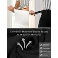 thumbnail image 4 of DARING DIVA Women's Maternity Denim Over Belly High Waist Casual Shorts S Black, 4 of 7
