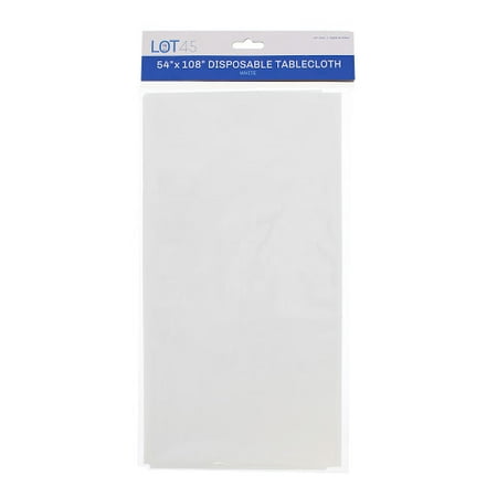 

Lot45 White Plastic Tablecloths - 54 x 108 IN Disposable Table Covers 12pk