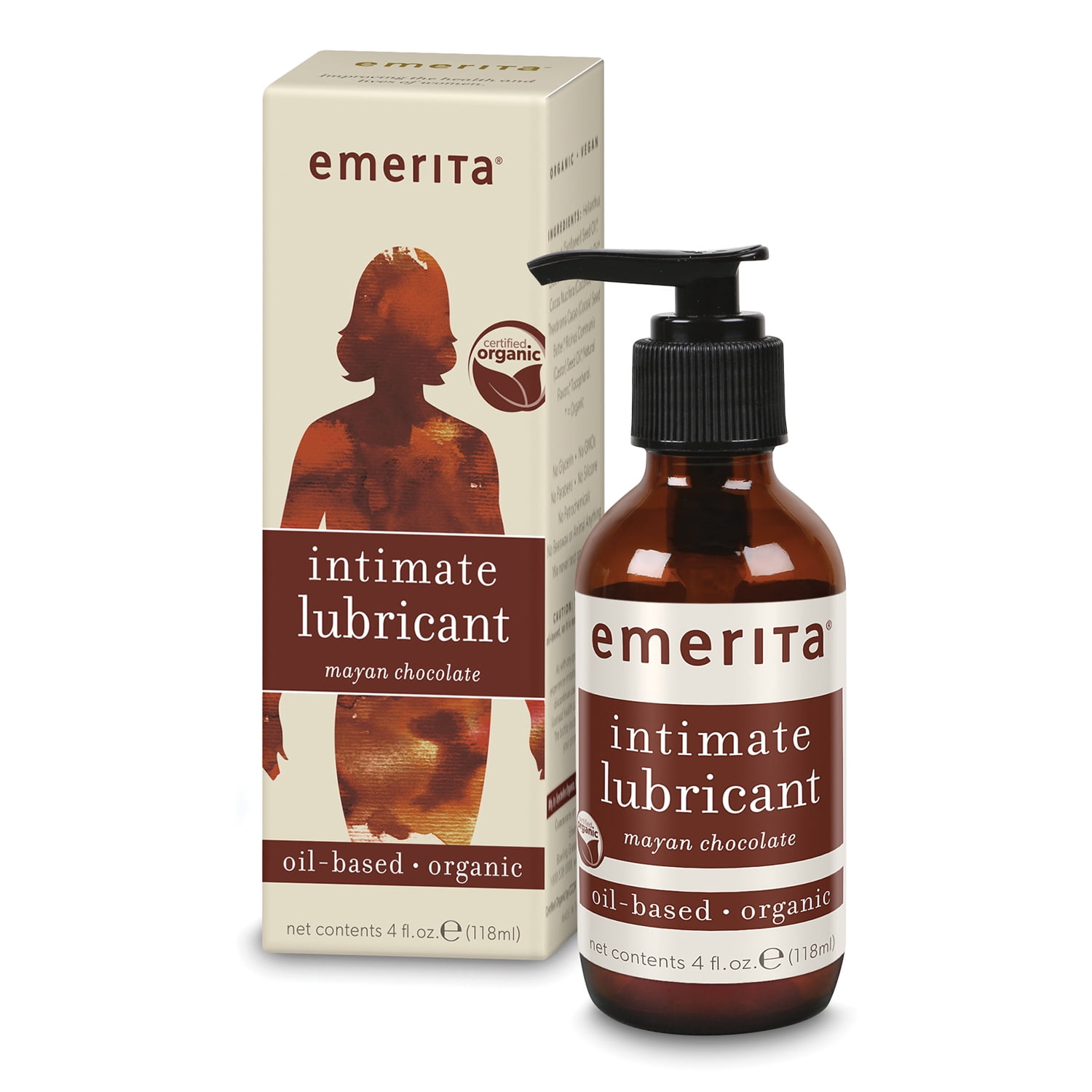Emerita Intimate Lubricant Certified Organic Oil Based, Long