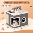 Kwa Heri Large Cat Houses for Indoor Cats, Covered Cave Bed with ...
