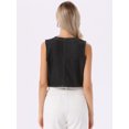 thumbnail image 4 of DARING DIVA Women's Denim Vest Sleeveless Button Down Cropped Waistcoat L Black, 4 of 6