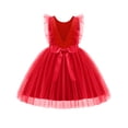thumbnail image 1 of Vestido Arshiner para niñas pequeñas, sin mangas, con forma de princesa, tutú, rojo, 1 of 6