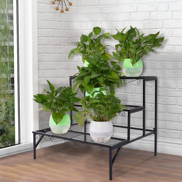 Tiered Plant Stand Outdoor Metal 3 Tier Stands For Multiple Plants