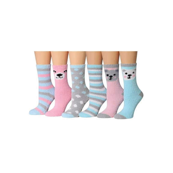 Tipi Toe Womens Ultra-Soft Non-Skid Slipper Socks Value Pack