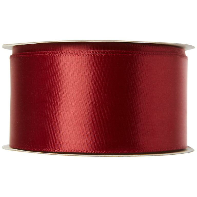 Jumbo Bulk Ribbon Single Face Satin Rouge Red (25mmx100m)