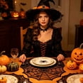 thumbnail image 4 of Halloween Placemats Spider Web Design Set, 11.8 Inch Hollow Out Non Table Placemats for Dining Table and Home Party, Gothic Halloween Table Decor for Indoor Use, Seasonal Decor, 4 of 6