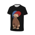 thumbnail image 3 of Curious George Shirt Kids 3D Printing Cartoon T Shirts Crewneck Short Sleeve Shirts Tee Gifts for Boys and Girls, 3 of 5
