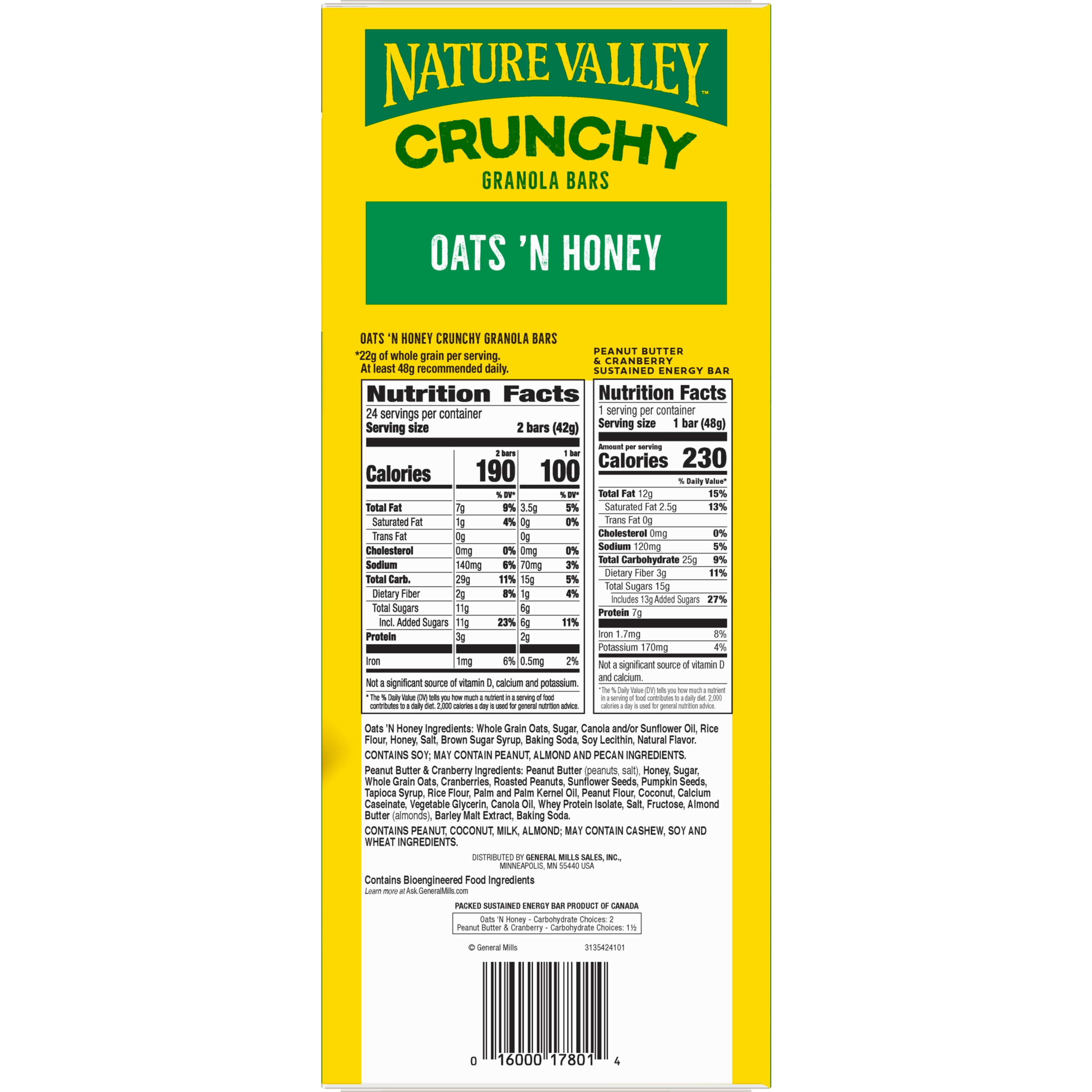 Nature Valley Crunchy Granola Bars, Oats & Honey, 48ct + Free Packed Bar