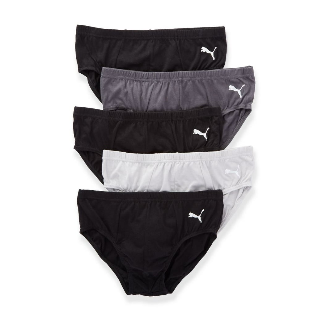 PUMA Men's Puma 1811413 Essentials Low Rise Briefs 5 Pack (Black XL