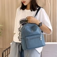 thumbnail image 1 of Bolso de hombro escolar de nailon resistente al agua, mochila informal para mujer (azul claro), 1 of 9