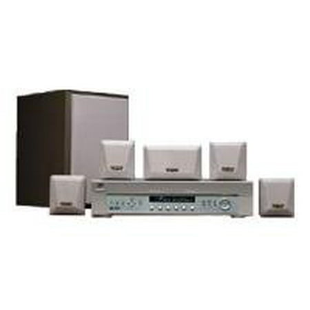 JVC DS-TP150 - Home theater system - 350 Watt (total) - metallic silver, light gray, wood look