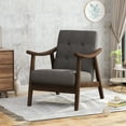 thumbnail image 2 of GDF Studio Merion Mid Century Modern Fabric Tufted Club Chair, Dark Gray and Brown, 2 of 6