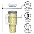 thumbnail image 4 of 1pc Daisy 40oz Tumbler with Straw & Handle - Insulated Stainless Steel Cup | Holiday Gift for Man Women (Christmas, Valentine's, Birthday), 4 of 7