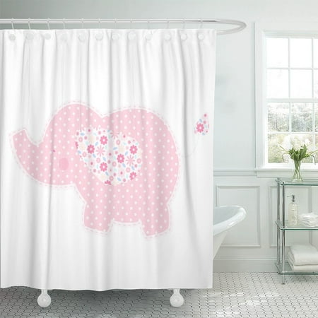 - PKNMT Patchwork Cute Elephant Nice for Baby Child Album Polyester Shower Curtain 60x72 inches