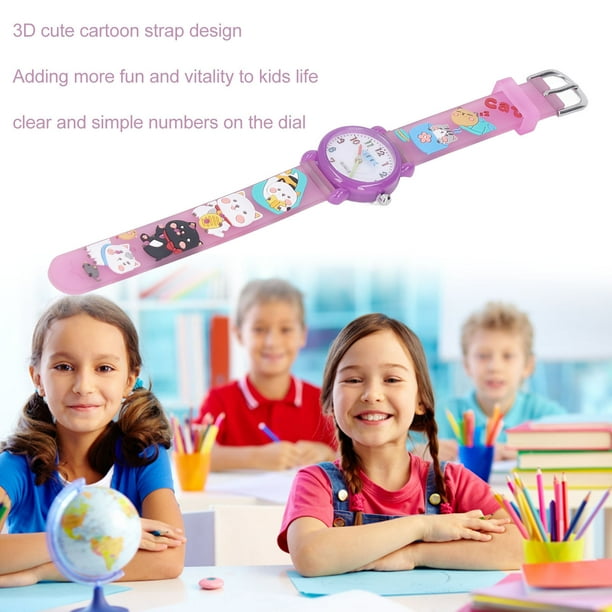Reloj para ninos Estilo de Dibujos Animados 3D Vida super Linda Resistente al Agua Escala Clara Colores Ricos Reloj para ninas para ninos ninas ninos Purpura Walmart en linea