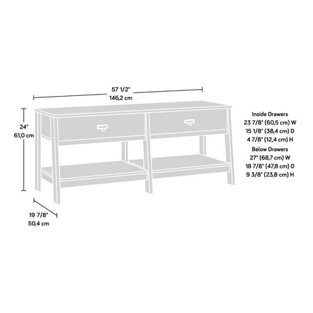 Sauder - Trestle 60" TV Credenza-Mystic Oak - Mystic Oak