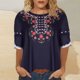 thumbnail image 2 of Moda mujer verano sexy cuello redondo impreso regular mujeres manga corta top Fridja zx2860, 2 of 5