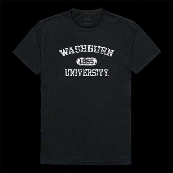 W Republic 574-431-BLK-01 Washburn University Ichabods Distressed Arch College T-Shirt, Black - Small