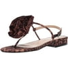 Jessica Simpson Women's Kirah Flat Sandal, Natural Leopard