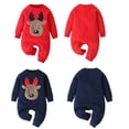thumbnail image 4 of WOLLED Newborn Unisex Jumpsuits for 0-24 Months Button Bodysuit Spring Cozy Baby for Christmas Party Dress, 4 of 7