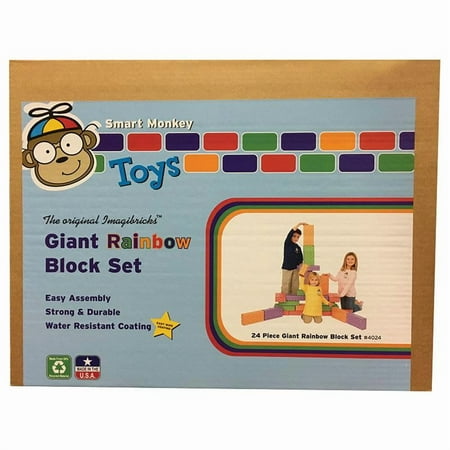 Smart Monkey ImagiBRICKS Giant Rainbow Building Block Set 24 Piece Set IMA4024