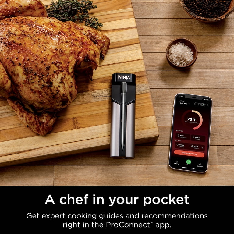 Ninja WP100 Wireless Meat Thermometer Bluetooth Waterproof Indoor