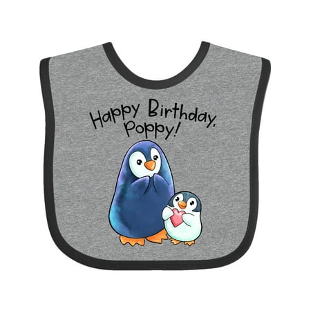 

Inktastic Happy Birthday Poppy!- Cute Penguins Gift Baby Boy or Baby Girl Bib