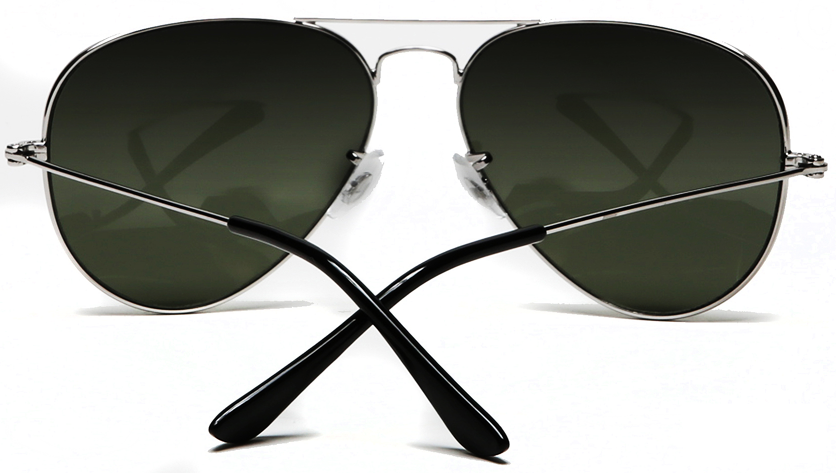 Samba Shades Unisex Classic Aviator Sunglasses Silver Frame Green Lens - Glen & Ivy Sky Inspired - image 4 of 4