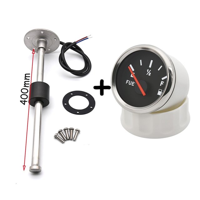 52MM Fuel Level Gauge With Fuel Level Sensor 100MM 125MM 150MM 200MM 250MM 400MM 0-190ohm Oil Liquid Tank Fuel Level Indicator ,Easy Setup