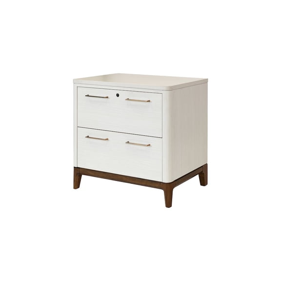 Contemporary Laminate Wood Lateral File Fully Assembled White