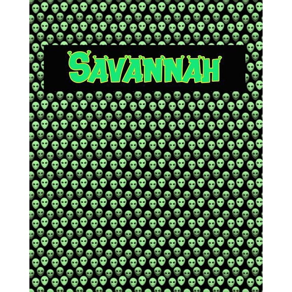 120 Page Handwriting Practice Book with Green Alien Cover Savannah: Primary Grades Handwriting Book (Paperback)