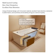 67 Luxury Whirlpool Bathtub with Panoramic Glass Window | 7 Hydro-Massage Jets, Waterfall Faucet & LED Chromatherapy | 1HP 750W Motor, Acrylic Spa Jetted Tub (110V) –Middle Drain
