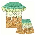 thumbnail image 5 of HAYIMI Little Boys Ice Cream Graphic Outfit Sets, O-Neck Short Sleeve Tee and Shorts, Summer Kids Clothing Versatile Clothes Sets, 5 of 5