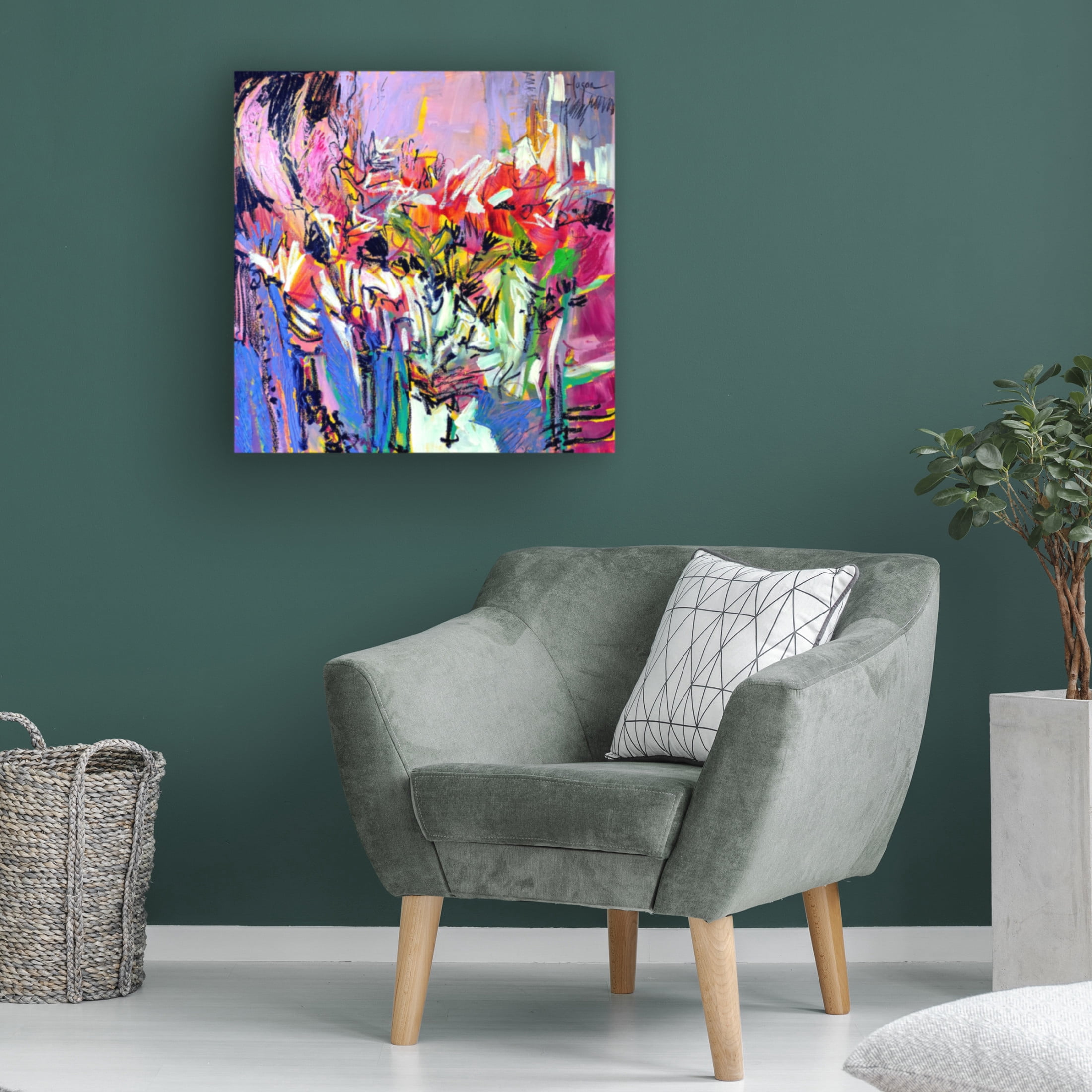Canvas Wall Art - Dorothy Fagan 'B And To Everything There Is A Season Bloom Ii' Wall Art for Living Room, Bedroom, or Office Décor by Trademark Fine Art - 35 x 35 Inches