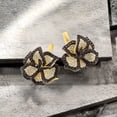 thumbnail image 5 of Santuzza 925 Sterling Silver Brown Gemstone Peony Earrings Brown Spinel Cubic Zirconia Flower Dangle Earrings for Women, 5 of 5