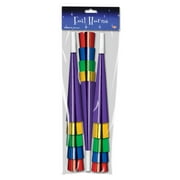 Beistle Packaged Multicolor Foil Horns Party Favors, 9-Inch, 15 Per Package,Multi Color