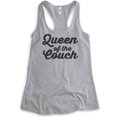 thumbnail image 1 of Queen Of The Couch Tank Top, Ladies Racerback Tank Top, Wife Tank, Lazy Tank, Couch Potato Tank, Heather Gray, Small, 1 of 3