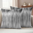 thumbnail image 2 of Grey Outdoor Pillow Covers 18x18 Set of 2, Waterproof Patio Throw Pillowcase Protectors, Modern Abstract Art Ombre Striped Square Decorative Pillow Shams Cushion Covers for Seat Bed Couch Sofa, 2 of 8
