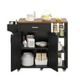 thumbnail image 5 of DEXTRUS 37" Kitchen Island Cart with Storage, Kitchen Storage Cart with Shelves & Spice Rack, Black, 5 of 8
