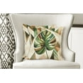 thumbnail image 2 of Ambesonne Monstera Throw Pillow Cover Pack of 2, Nature Boho Scandinavian, 2 Pcs-26"x16", Fern Green Sepia and Cocoa, 2 of 5
