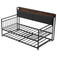 thumbnail image 1 of VEVOR Twin Size Daybed Frame Metal Day Bed with Trundle and Charging Station, 1 of 9