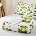 thumbnail image 4 of Homewish Wild Frog Twin Quilt Set,Red Cartoon Daisy Blossom Twin Coverlet Set For Girl Boys,2-Piece, 4 of 7