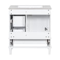 thumbnail image 4 of Modern Bathroom Sink Vanity 30" - White Solid Wood Frame Cabinet. Includes 3 Drawers & Door For Neat Cabinet Design With Wood. Features Sink, Soft-close Tidy, 4 of 7