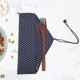 thumbnail image 3 of Juego de vajilla de bambú reutilizable de estilo japonés (solo bolsa de almacenamiento azul), 3 of 8